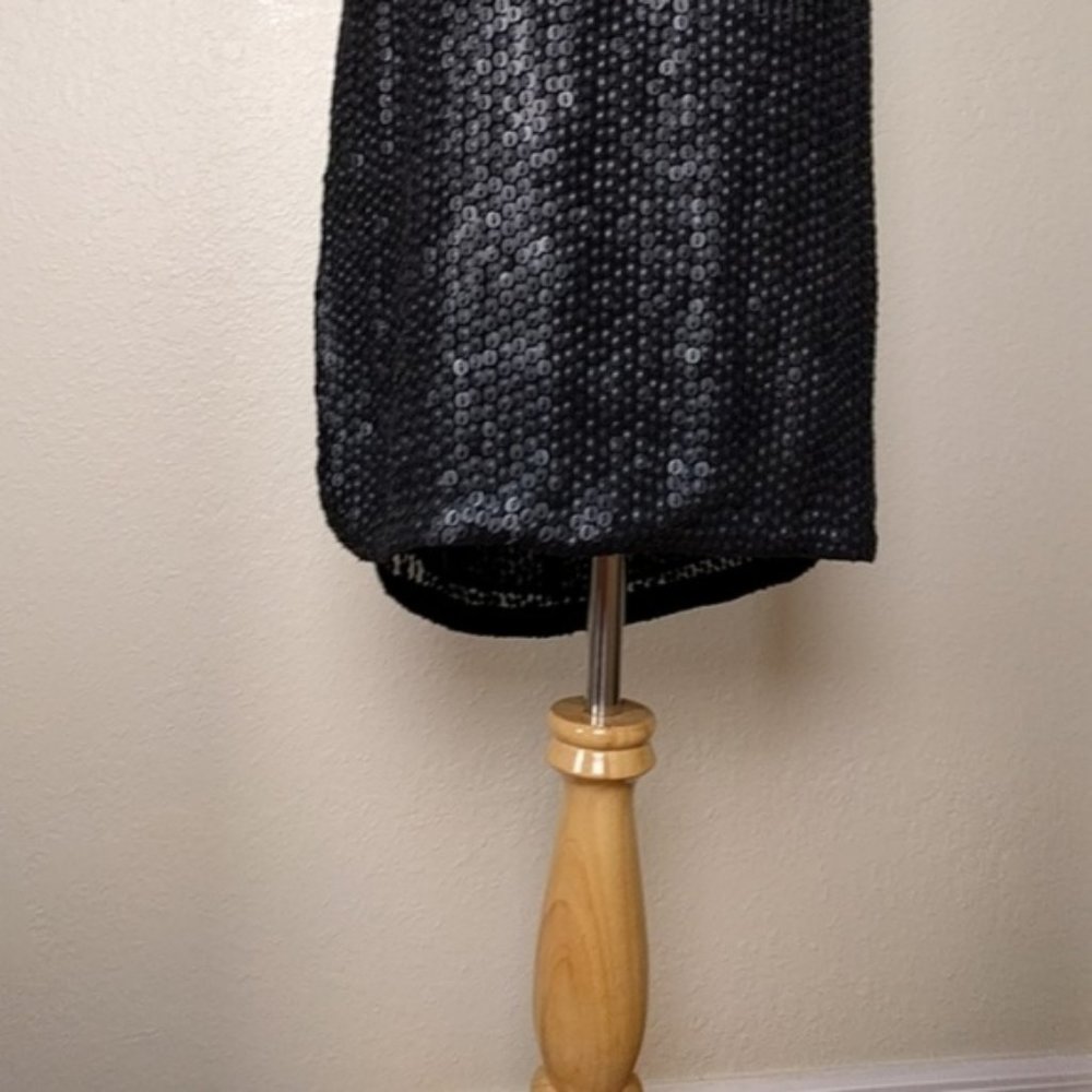 Maison La Vie Black  Beaded Shift Black Dress SZM - Picture 4 of 6